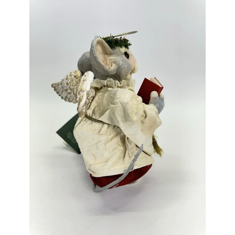 Vintage Midwest Cannon Falls Angel Mouse Fabric Mache Figurine Christmas Taiwan